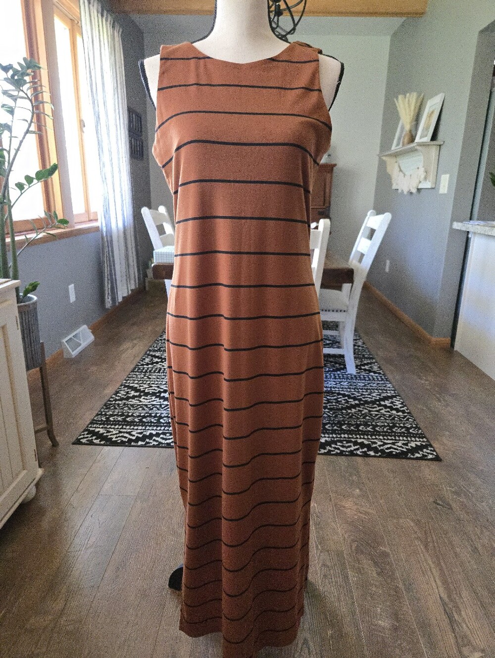 Small Sleeveless Striped Maxi Dress
